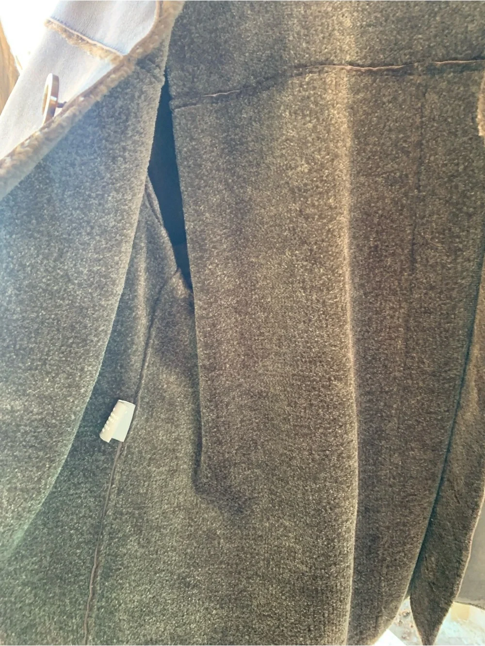 NWOT Men's Brown Leather Shearling-Lined Coat